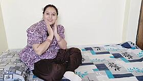 bbw indian beauty bent over bed for deepthroat doggystyle creampie