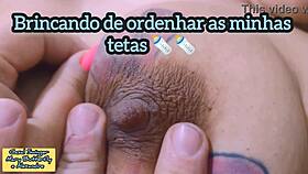 a slutty housewife loves flashing her huge lactating tits for strangers to suck in public