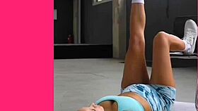 girl performs erotic belly exercises in tight panties