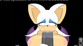 rouge sneaks up on shadow mid-game for that extra secret big cock suck