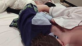 can you believe she rides in school uniform till creampie floods her? 