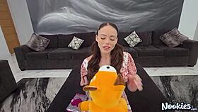 first-timer lucia rossi, 18yo with pigtails, surrenders to hardcore creampie pov