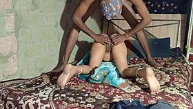 desi village bhabhi rides husband's cock in steamy bathroom bath