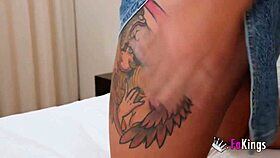 voluptuous transsexual babe's wild threesome anal creampie with kinky duo
