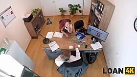 wanna seal this hot redhead deal with office seduction sex?