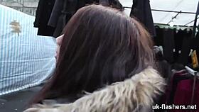 Horny British Lass Pisses Pants Publicly in Exhibitionist Flash