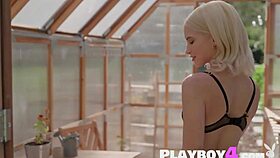 Bubble butt blonde teen model Kiara Cole strips lingerie bare