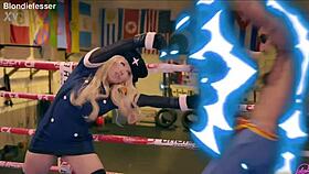 blondie fesser dresses as kolin in street fighter cosplay for oiled hard fuck