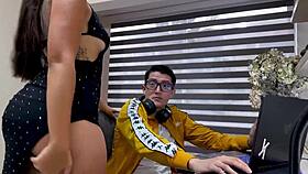 Latina milf perfect ass rides nerd cock squirting first time