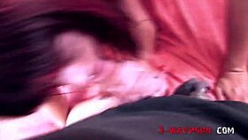Guy scores epic threesome with two busty brunettes