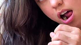Petite latina turns my morning wood into creamy breakfast ride!