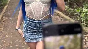 jewelz blu goes wild outdoors teasing with huge cock handjob