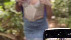 jewelz blu goes wild outdoors teasing with huge cock handjob