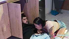 colombian milf's big pussy lips drip wet on monster cock after kiss tease