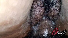 Watch this hairy creamy pussy take massive BBC up close