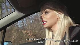 Blonde Hitchhiker Sucks Cock Deep In Car For Ride