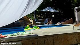 Lexi Bloom Petite Bound Girl Fucked Poolside Monster Cock Facial