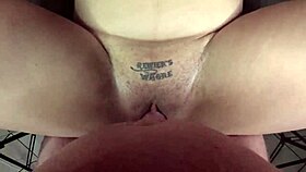 Chubby babe's big pussy gets close-up fucked doggystyle cowgirl till creampie on her wet cunt