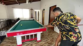 Kristal Bridge and Dani Clark Teach Latina Milf Billiards with Big Cock Doggystyle
