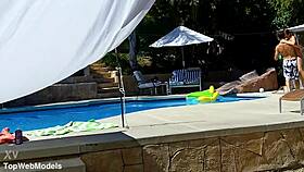 Lexi Bloom Petite Bound Girl Fucked Poolside Monster Cock Facial