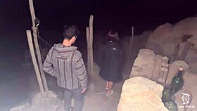 Party girl slips away with two studs turning into their wild outdoor secret