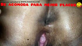 Teasing licks on Ecuadorian big ass pussy
