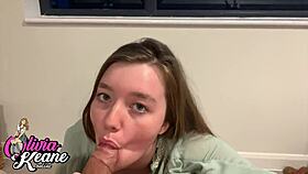 gorgeous 18yo british girl next door sucks cock swallows cum hungrily