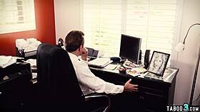 nasty babe visits office for wild pussy pounding
