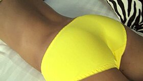 yellow lingerie clings tight as asian ladyboy neth fingers gaping asshole to cum