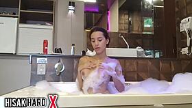 Horny 18yo Sensually Fingers in Steamy Motel Bathtub