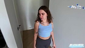 Elevator Pickup Turns Into Wild Neighbor Fuck Creampie and Mouth Cum Swallow
