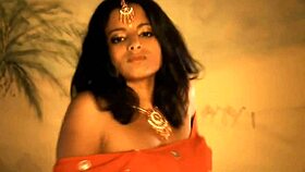 Indian lady performs exotic sacred ritual with sensual grace