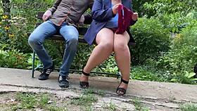 curvy mature satisfies her lover's wild outdoor cravings