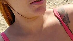 Watch me flash and tease beach hunks while filming hot video