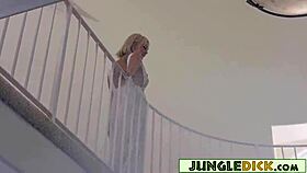Big tits blonde Adira Allure orgasms rough servicing monster bbc cocks in blowbang