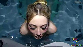 Cheating girlfriend Ailee Anne deepthroats Rex Ryder's monster cock at resort outdoors