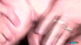 Blindfolded ass lick and spank ignites brunette's deep fuck craving