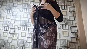 Hot asian babe teases lover with big natural tits passionate solo play