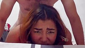 Latina girlfriend craves raw fucking and deep creampie finish