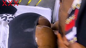 damn, slamming big ass ebony teen while her busty friend watches and joins the wet pussy fun!