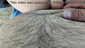 Wife bends over for husband's outdoor creampie pounding in public