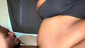 pregnant ebony bbw girlfriend sucks big cock then rides it hard