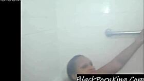 Thick Ebony BBW Twerks Fat Pussy In Steamy Shower