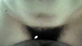 watch that hairy pussy ride rough till creampie drips all over my monster black cock