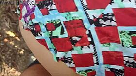 Married Blonde Fan Gets Park BAREBACK Fuck and Cum-Filled Mouth Outdoor