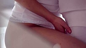 Gorgeous model rides cowgirl deeply with erotic passionate spooning!