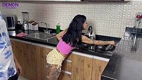 petite colombian teen begs neighbor's monster cock squirt fest