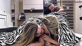 hot brunette licks wet pussy then gets fucked hard till creampie