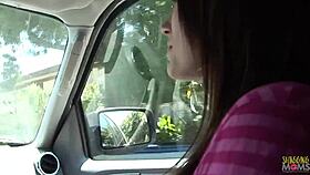 car blowjob babe rides cock doggystyle then takes facial on sofa 💦🍆🔥