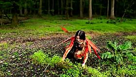 Bound anal bug crawls mud for rough outdoor domination spanking
